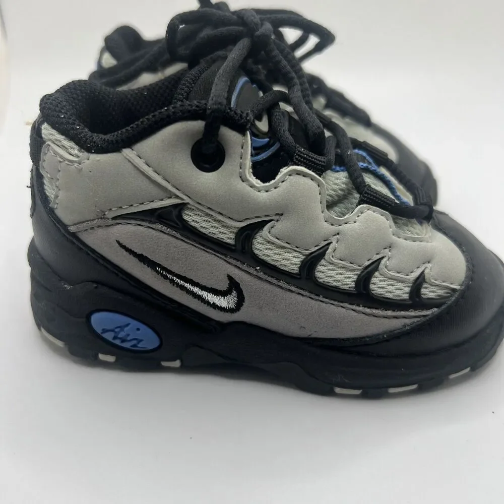 Nike Little Air Metal Max 2 Gray Black Silver Infants Size 5c Y2K EUC